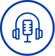 Icono de unos cascos con un micrófono